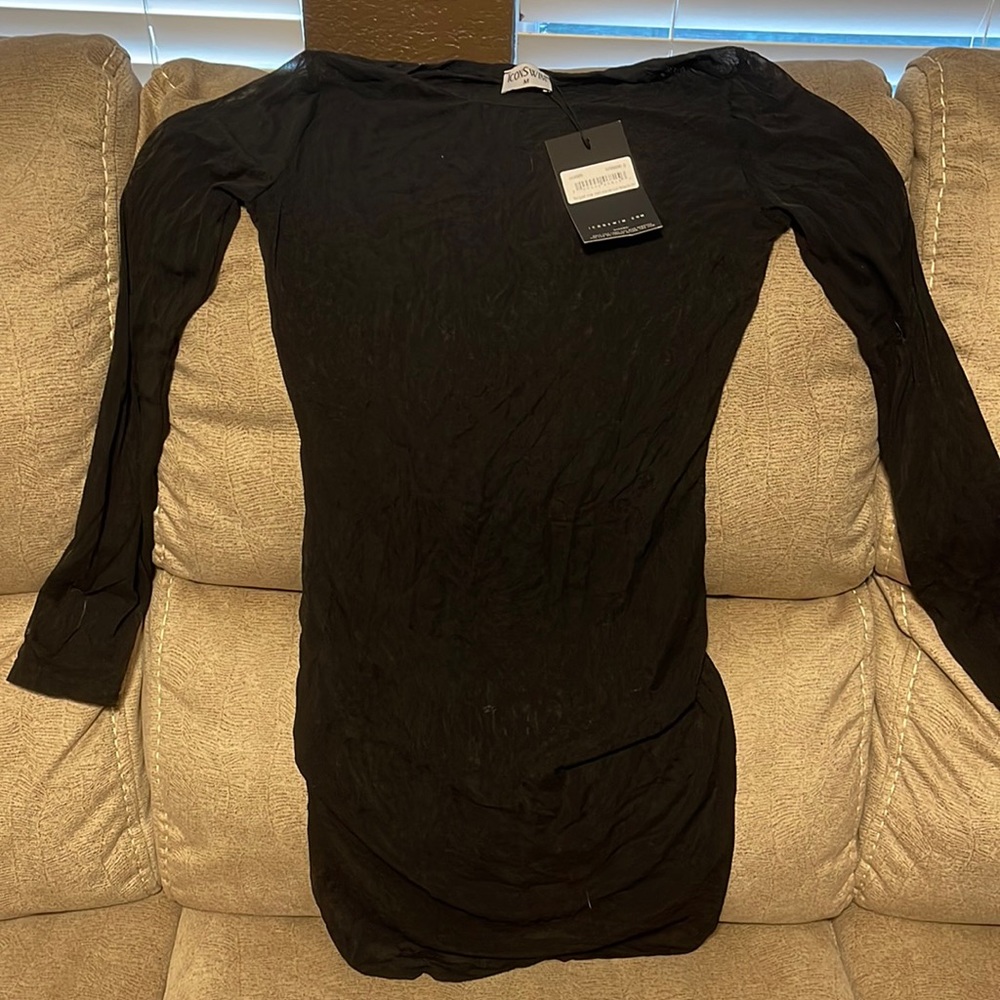 Icon swim long sleeve black swimsuit cover up